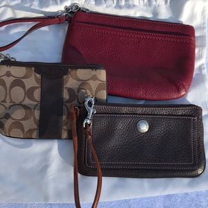 Three Coach Wristlets
